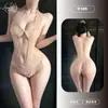 Lencería sexy de Orange Friend, pijama sexy de encaje de una pieza con entrepierna abierta, calientes transparentes con perlas y entrepierna abierta, no es necesario quitar, venta al por mayor 9185