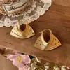 Aretes Retro Europeos y Americanos con Goteo de Aceite de Lunares y Plisados, Pendientes de Nicho Exquisitos de Alta Gama, Pendientes de Diseño Versátil de Lujo Ligero