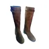 Botas de Caballero Mismo Estilo Sw Nuevo Otoño e Invierno Piel Genuina Tacón Grueso Estilo Motocicleta Maillard Botas Altas Hasta la Rodilla Botas con Hebilla de Cinturón