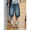 Shorts de Mezclilla Retro Americanos para Mujer, Nuevo Estilo de Verano, Tallas Grandes, Tipo de Cuerpo Pera, Cintura Alta, Adelgazantes, Corte Relajado, Shorts de Pierna Ancha de Longitud Media