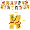 Decoraciones para Fiesta de Cumpleaños Temática de Winnie the Pooh Banderín de Winnie Topper para Pastel Montaje de Decoración para Fiesta Festiva