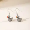 Brincos de Pato Fofo de Animal de Desenho Animado Criativo Japonês e Coreano Resina Transfronteiriça Brincos de Estudante Infantil Joias de Orelha Personalizadas