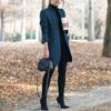 2025 Amazon Ebay Abrigo Otoño/Invierno Moda Europea y Americana Nueva Color Sólido Cuello Alto Abrigo de Lana