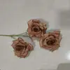Flor Artificial Três Cabeças Rosa Diamante Fabricante Venda Direta Cama Floral Nova de Alta Qualidade Flores Materiais Florais Essenciais para Casamento