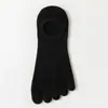 Calcetines de cinco dedos para mujer, verano, malla fina transpirable, puntera dividida, color liso, antipelusas, antideslizantes, sin deslizamiento del talón, invisibles de corte bajo