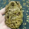 Fruta Marfil Marca Dragón Pieza de Mano Dragón Viaja por el Mundo Dragón del Zodiaco Ciprés Taihang Madera Maciza Tallado Marca Dragón Pieza de Juego Portátil