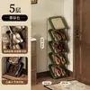 Sapateira multicamadas para apartamentos de aluguel, economizadora de espaço, organizador de sapatos fácil de usar para trás da porta, prateleira de armazenamento para dormitórios, sapateira inclinada elegante e moderna