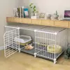 Jaula para gatos con inodoro villa espacio libre grande interior jaula vacía casa para gatos hogar tres niveles gato pequeño casa para gatos