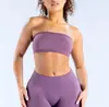 Sujetador Deportivo Sin Costuras Transfronterizo Europeo y Americano Dfyne con Doble Tirante Fino, Hermoso Diseño Espalda Descubierta, Top de Yoga sin Tirantes