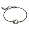 Pulsera de cadena con charm de nudo de hoja estilo bohemio, pulsera de amor negra, pulsera de cuentas de loto, pulsera de hoja, juego de 4 piezas