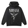 Sudadera Pesada Estilo Retro Americano NIRVANA Tendencia Urbana Lavada Desgastada Sin Cierre Manga Larga Para Hombre