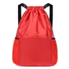 Mochila com cordão dobrável de grande capacidade com LOGO imprimível, bolsa simples para esportes, fitness, basquete, bolsa com cordão à prova d'água