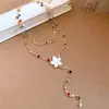 Pulsera Cadena de Clavícula Collar con Flor de Goteo de Aceite de Resina con Pedrería Transfronterizo Europeo y Americano Estilo Ins Lujo Ligero Sensación de Alta Gama Accesorio para Collar para Mujeres