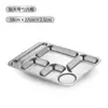 Bandeja de acero inoxidable 304 personalizada para comida rápida, plato dividido, plato compartimentado para el personal de la cafetería escolar, plato de exportación transfronteriza