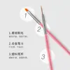 15 Pincéis para Iniciantes em Nail Art, Canetas para Desenho de Linhas, Canetas de Flores, Canetas para Pintura com Pontos de Diamante, Conjunto de Canetas Gradientes em Forma de Leque para Fototerapia