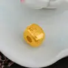 Imitación 3D Oro Duro Arena Vietnamita Jinfu Abalorio Plano Accesorios Cobre Puro Chapado en Oro Hecho a Mano DIY Pulsera Accesorios Cuerda Roja para Mujer