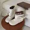 Botas femininas curtas com laços empilhados, estilo coreano vintage, estampa floral, novo modelo retrô para outono e inverno, botas de bico redondo estilo Mori
