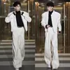 Moda Americana Trendy Simple Textura de Lujo Ligero Otoño Nuevo Conjunto de Dos Piezas para Hombre: Chaqueta con Cuello Alto y Pantalones Rectos Casuales