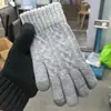 Guantes de Invierno para Hombre, Cálidos y Sencillos, Lana de Alpaca, Talla Grande, Engrosados, para Ciclismo, a Prueba de Frío, de Punto Cálido con Pantalla Táctil para Hombre