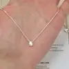 S999~Collar de Plata de Ley Frijol Frijol Estilo Coreano Minimalista Estilo Ins Superficie Brillante Ovalado de Moda Versátil Diseño de Nicho Cadena para Clavícula