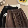 Pantalones Casuales Gruesos Forrados de Polar Estilo Americano Lana de Cordero Otoño Invierno Pantalones de Chándal Sueltos Cálidos Pierna Recta Pantalones de Pana Tendencia