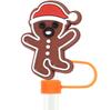 Amazon Hot Christmas Straw Cap Personalizado Soft Glue 10mm Straw Sleeve Party Straw Decorative Cap Capa de poeira