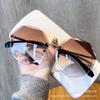 Novos óculos de sol irregulares sem aro personalizados estilo coreano para mulheres, óculos de sol degradê do Instagram, HD, proteção UV