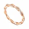 Anillo Wishi Europeo y Americano Nuevo Diamante Trenzado Anillo de Pareja Joyería de Moda Simple Anillo de Cola para Mujer Diamante