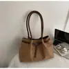 Bolso de Hombro Retro para Viajes Cortos Gamuza Simple para Mujer Gran Capacidad Otoño/Invierno Casual Mate Versátil para el Trabajo