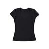 [White T] Desejo Puro por Vento Top Juvenil de Manga Curta com Decote U Grande Verão 2025 Ajuste Slim Camiseta de Ombro Slim
