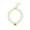 Nuevo tobillera de acero de titanio con campana para mujer de alta gama, sentido de nicho, temperamento, personalidad, joyería simple antigua, no se decolora, venta al por mayor