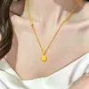 Livro Vermelho Pequeno Banhado a Ouro Brilhante Gelo Triturado Cubo de Açúcar Pequeno Colar Fechadura Pequena de Pão Escovada Cor de Alta Retenção Corrente para Clavícula