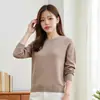 Suéter 100% Cachemir Puro Hengyuanxiang para Mujer, Cuello Redondo, Nuevo Estilo Otoño e Invierno 2025, Suéter de Cachemir Cálido y Lujoso para Mujer