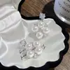 Brincos de tarracha de zircônia redondos, super brilhantes, estilo coreano, frescos e doces, nicho, estilosos, de alta qualidade, requintados para mulheres