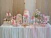 Suporte de mesa de sobremesas em estilo creme, decoração de mesa de casamento, suporte para bolo de aniversário, bandeja de ferro para sobremesas