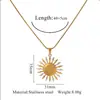 Collar de moda transfronterizo de sol y luna dorados, colgante de corazón y mariposa bicolor de acero inoxidable, cadena versátil para la clavícula