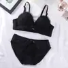Conjunto Sexy Push-Up Espalda Hermosa de Lencería Sin Aros, Sujetador Cómodo de Descompresión, Conjunto de Sujetador con Encaje de Moño