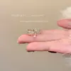 Anel Aberto de Pérola Barroca Francesa Design de Nicho Feminino Anel Empilhável para Dedo Indicador Anel Pulseira Leve de Luxo High-End