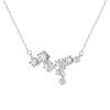 Collar con colgante de flor de circonita y estrellas de plata de ley S999, diseño de nicho de lujo, cadena elegante para clavícula.