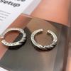 Anillo abierto irregular de graffiti plata de ley 925 para hombre, anillo vintage para dedo índice, anillo de cola envejecido, anillo ins femenino, joyería