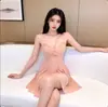 Nueva lencería sexy de escote pronunciado, seductora y atractiva, para provocar a las esposas, camisola de dormir para busto pequeño, camisón coqueto de deseo puro
