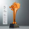 Producción de Trofeo de Cristal de Resina Creativo Pequeño Dragón Oro, Plata y Cobre Tres Colores Empleado Destacado Reunión Anual Trofeo Grabado Venta al por Mayor