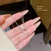 Collar Super Brillante de Zirconia con Lazo de Acero de Titanio para Mujer Versátil Simple Estilo Celebridad de Internet Colgante Versión Coreana Elegante Cadena para Clavícula