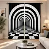 Cortinas geométricas personalizadas transfronterizas de Amazon con impresión digital para decoración de sala de estar y dormitorio, cortinas terminadas, TEMU dropshipping