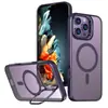 Amazon para iPhone 16 Pro Max Funda Magnética para Teléfono Soporte Metálico para Lente Textura de Piel Mate 17e
