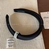 Diadema de Esponja Satinada Brillante Perla Parte Superior Alta del Cráneo Sensación Elevada Temperamento Diadema Bloguera Extrovertida Pinzas para el Cabello Versátiles