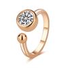 Anillo de burbuja de plata de ley 925 para mujer, estilo Niche, oro rosa, diamantes Mosane, diseño sencillo y moderno.