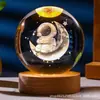 Nuevos Adornos de Cristal de Planeta Aeroespacial Luminosos de Color Impreso Tallados Internamente en 3D Tridimensionales Venta al por Mayor Transfronteriza Noche de Mesita de Noche para Niños