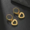 Brincos de Aço Inoxidável de Luxo Leve para Mulheres, Estilo Personalizado, Brincos Poligonais Geométricos, Simples Elegante, Brincos de Coração, High-End