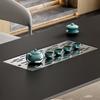 Mesa de centro de pizarra moderna minimalista de lujo ligero para sala de estar, uso doméstico, mesa de café de acero inoxidable, mesa de té, balcón, oficina, combinación todo en uno